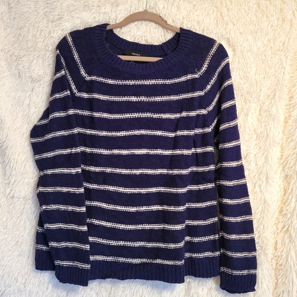 Navy Striped Sweater